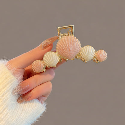 Golden Seashell Pastel Hair Clip