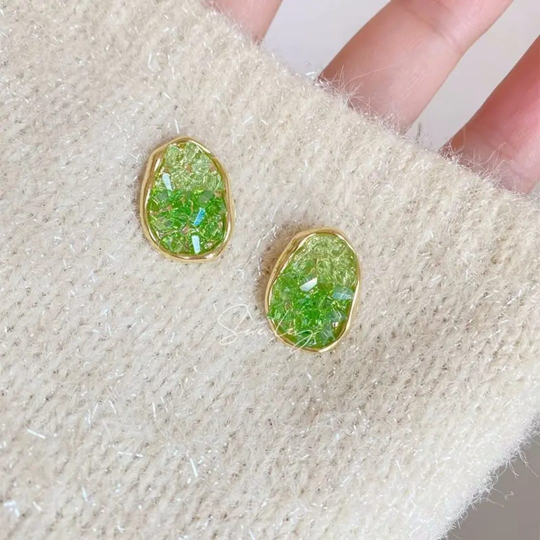 Amber Glow Oval Earrings