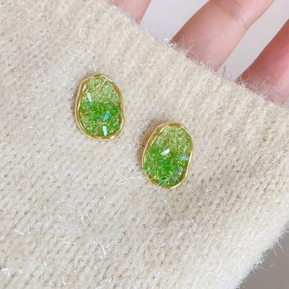 Amber Glow Oval Earrings