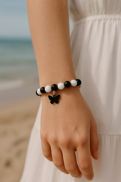 Noir Papillon Beaded Bracelet