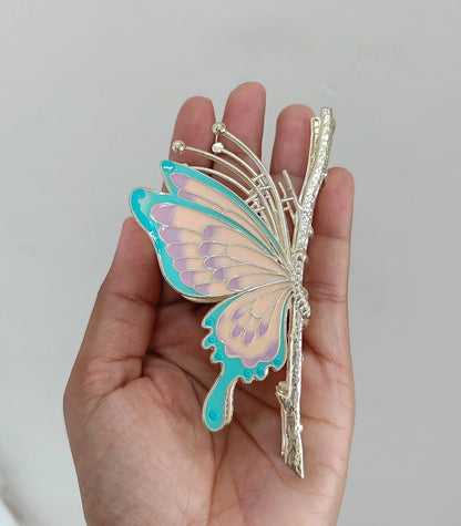 Pastel Enamel Butterfly Hair Clip