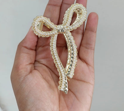 Rhinestone Bow Hair Clip
