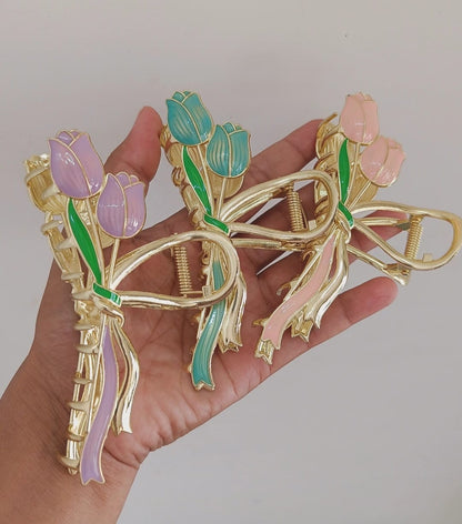 Tulip Bouquet Hair Clips