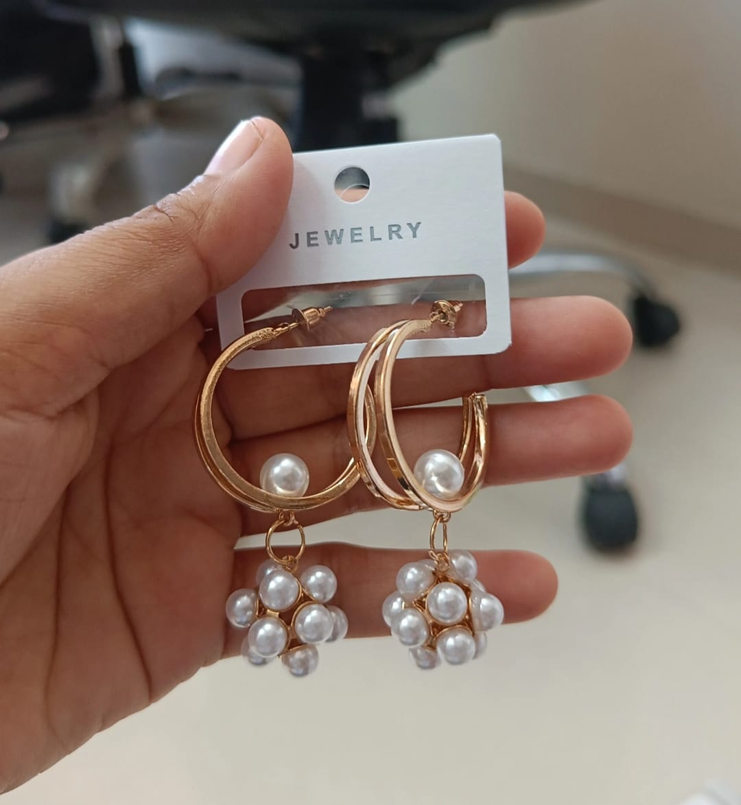 Pearl Frame Drop Earrings