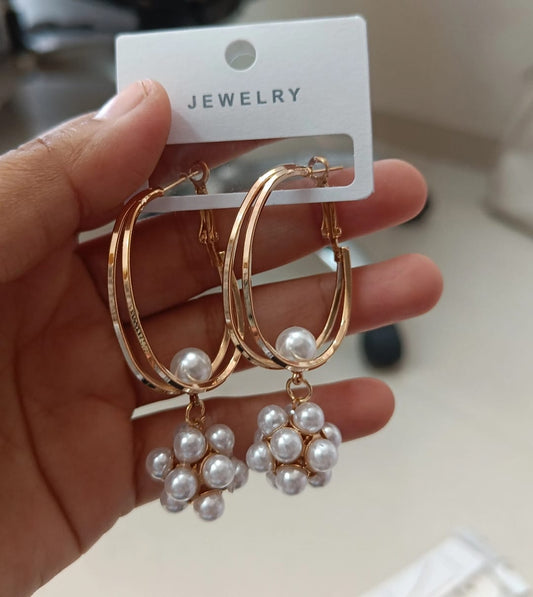 Pearl Frame Drop Earrings