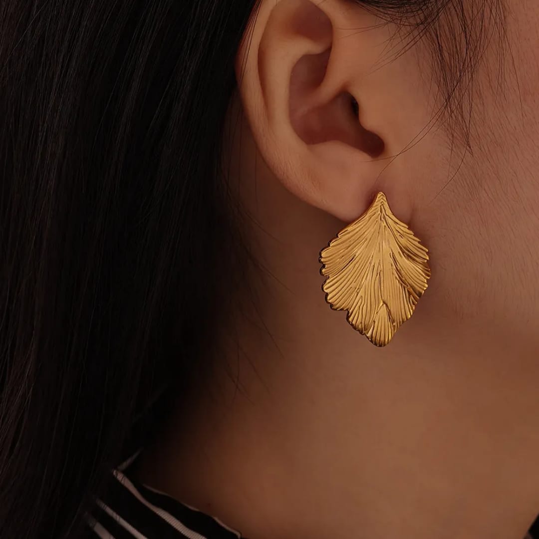 Leaf-Inspired Statement Earrings
