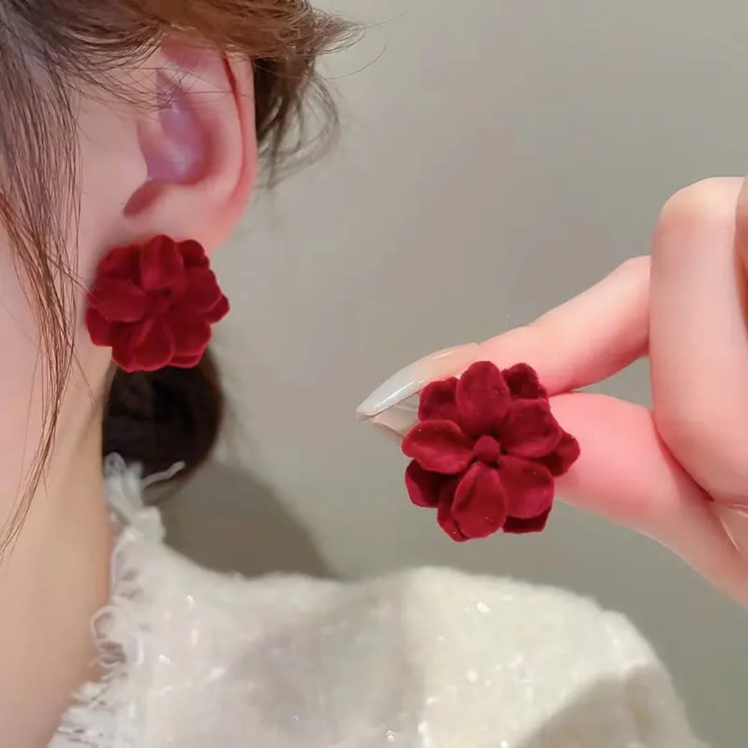 Velvet Bloom Statement Earrings