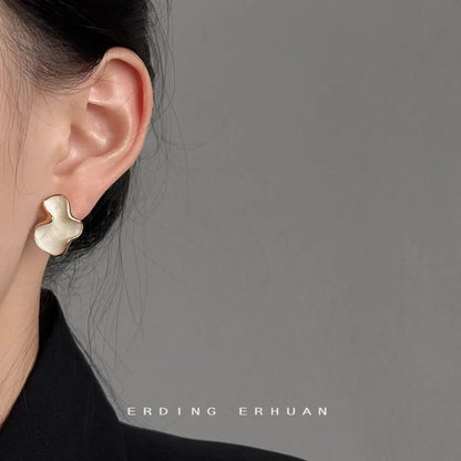 Gilded Irregular Pearl Earrings