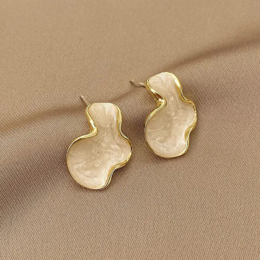 Gilded Irregular Pearl Earrings