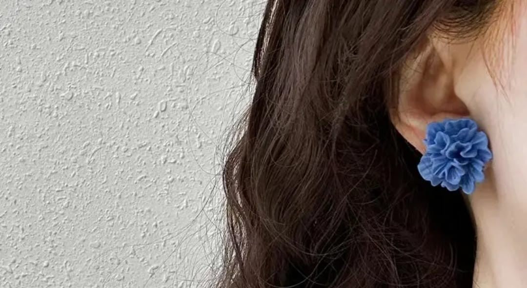 🌸 Blue Blossom Statement Earrings