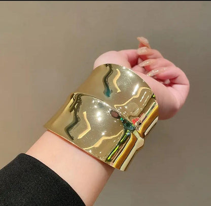 Wide Gold Cuff Bracelet