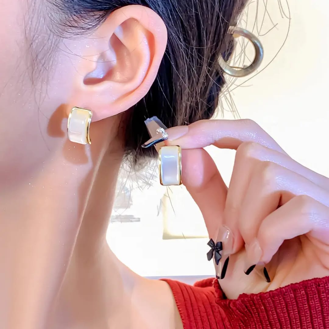 Luxe Enamel Frame Earrings