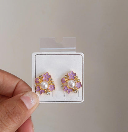 Blush Bloom Pearl Cluster Earrings