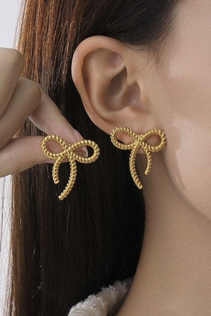 Twisted Bow Charm Earrings
