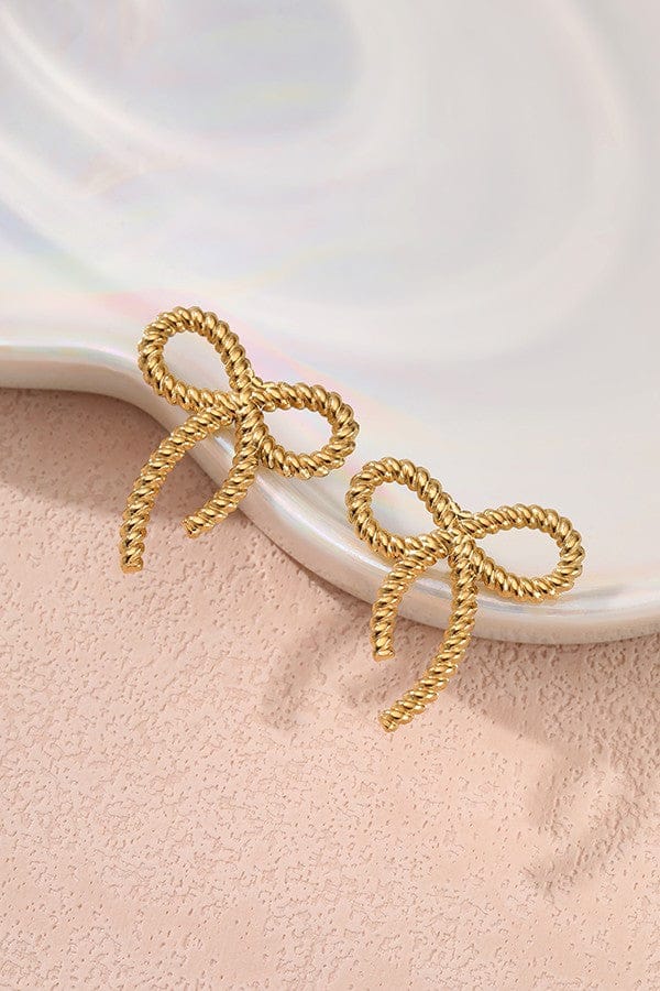 Twisted Bow Charm Earrings