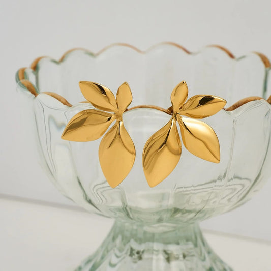 Golden Bloom Petal Earrings