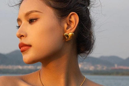Radiant Heart Stud Earrings