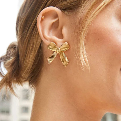 Golden Grace Bow Earrings