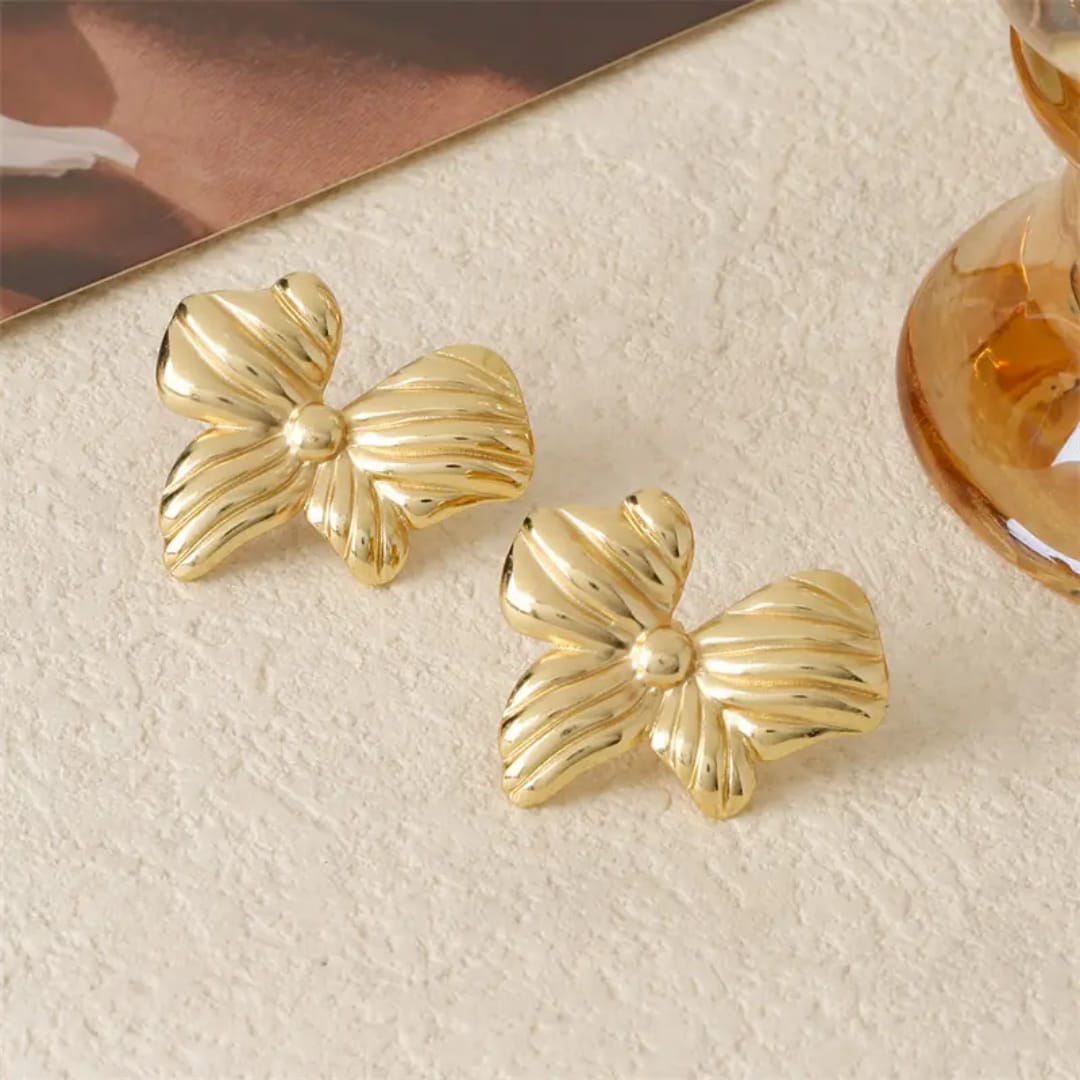 Sculpted Bow Statement Earrings