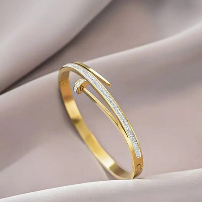 Golden Axis Pavé Cuff