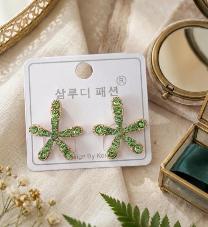 Emerald Starburst Earrings