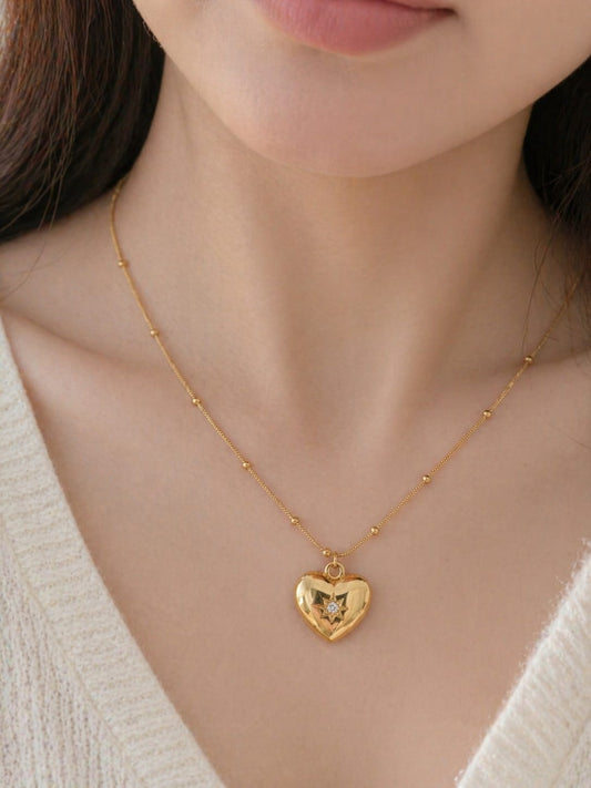 Golden Heart Star Necklace
