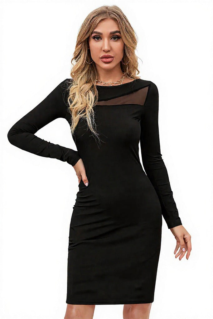 Women Boat-Neck Bodycon Dress