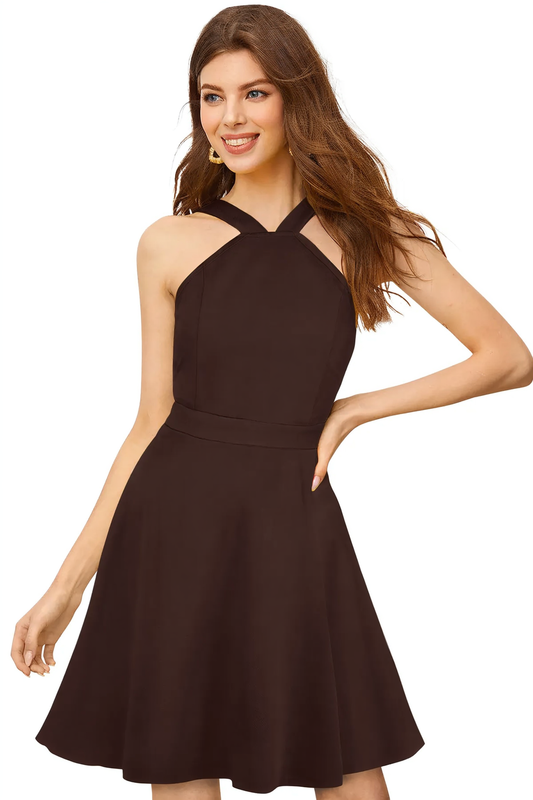 V-Neck Sleeveless Fit & Flare Dress